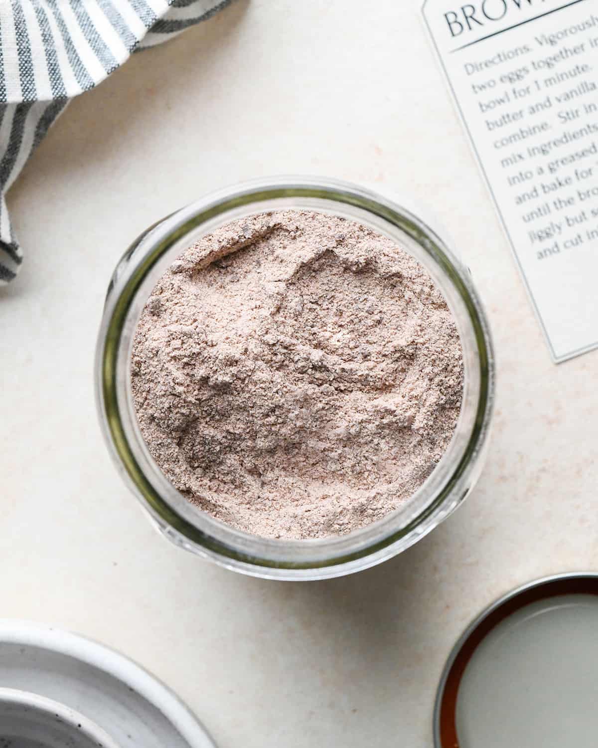 Homemade Brownie Mix in a glass jar