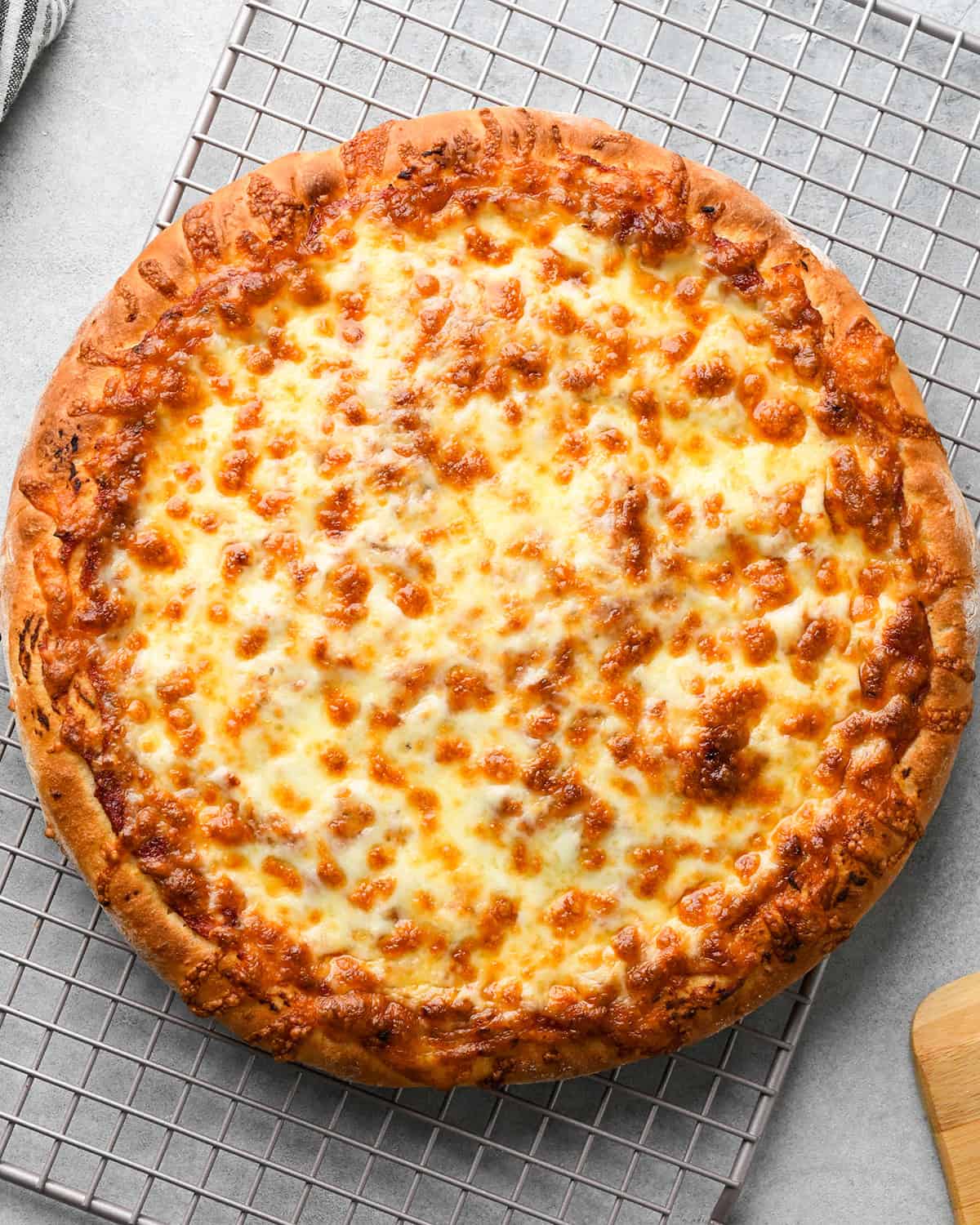 Homemade Pizza Recipe on a wire cooling rack